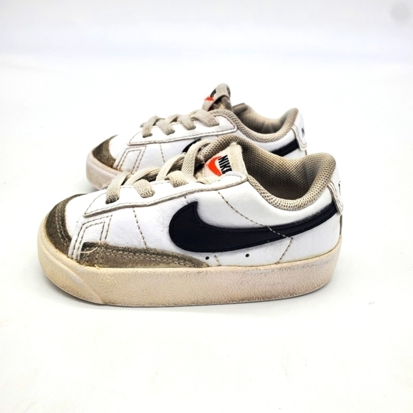 Nike Shoes Toddler 5c Blazer Low 77 Kids White Gray Black Strap DA4076-101 - Picture 1 of 10